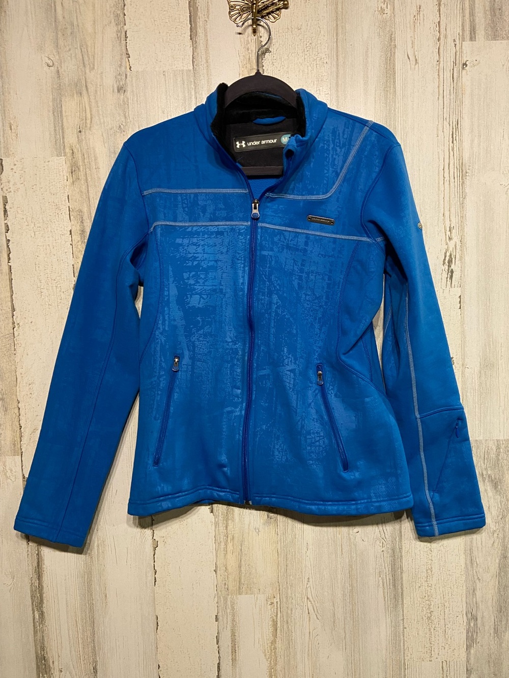 Under Armour Blue Athletic Zip Up Jacket Medium